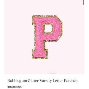 StoneyCloverLane Women's Sticker Patch - Glitter Varsity Letter “P” bubblegum